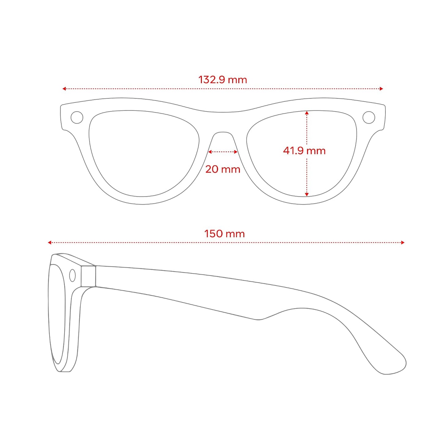 Ray-Ban Meta (Gen 1), Skyler, Shiny Black | Smart AI Glasses for Men, Women — 12 MP Ultra-Wide Camera, Open-Ear Speakers for Audio, Video Recording and Bluetooth — Clear Lenses — Wearable Technology