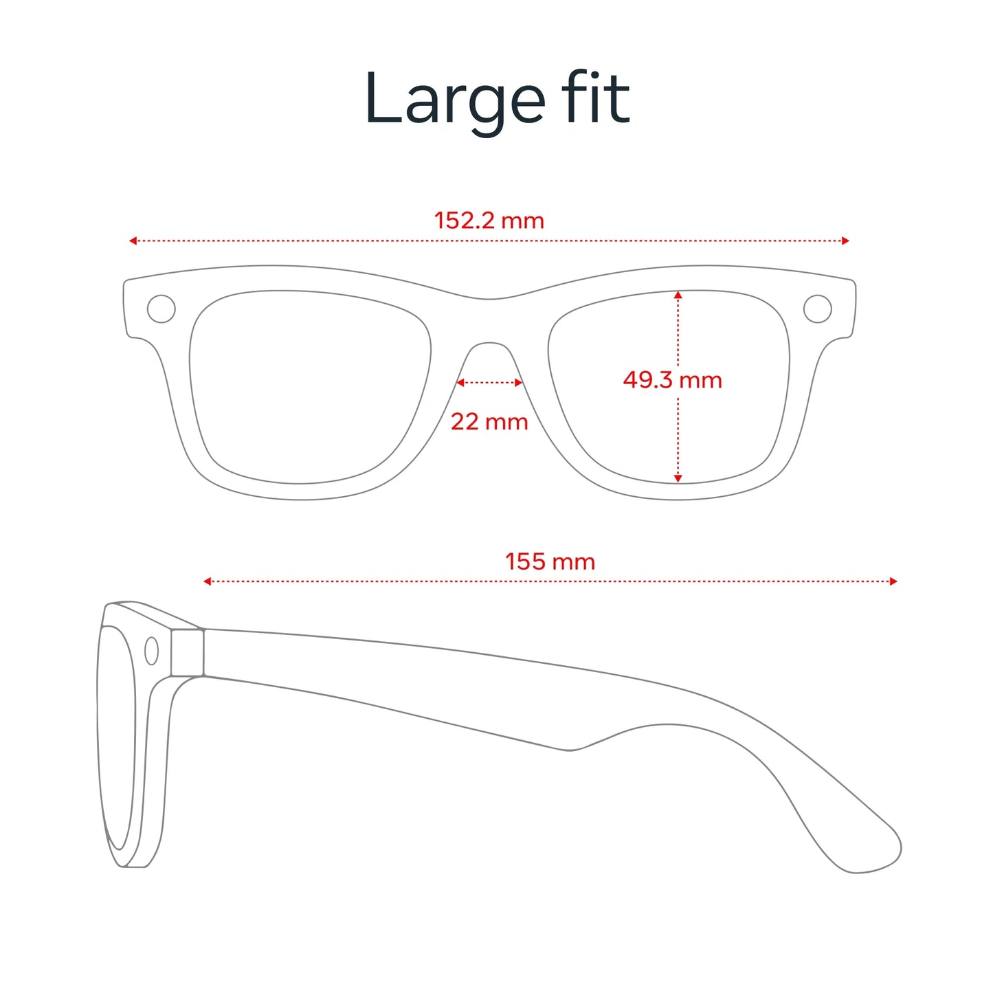 Ray-Ban (Gen 2), Wayfarer Large, Matte Black, Transitions® Grey Lenses | Smart AI Glasses