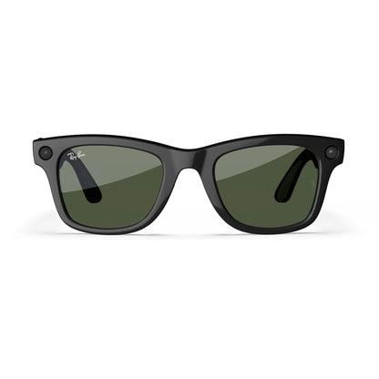 Ray-Ban  (Gen 1), Wayfarer, Shiny Black, Green Lenses | Smart AI Glasses