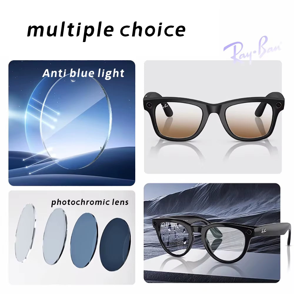 For Ray Ban Meta Smart Glasses Wayfrer, Headlined, Skyler Custom Myopia, Astigmatism, anti Blue Light AR Glasses Lenses