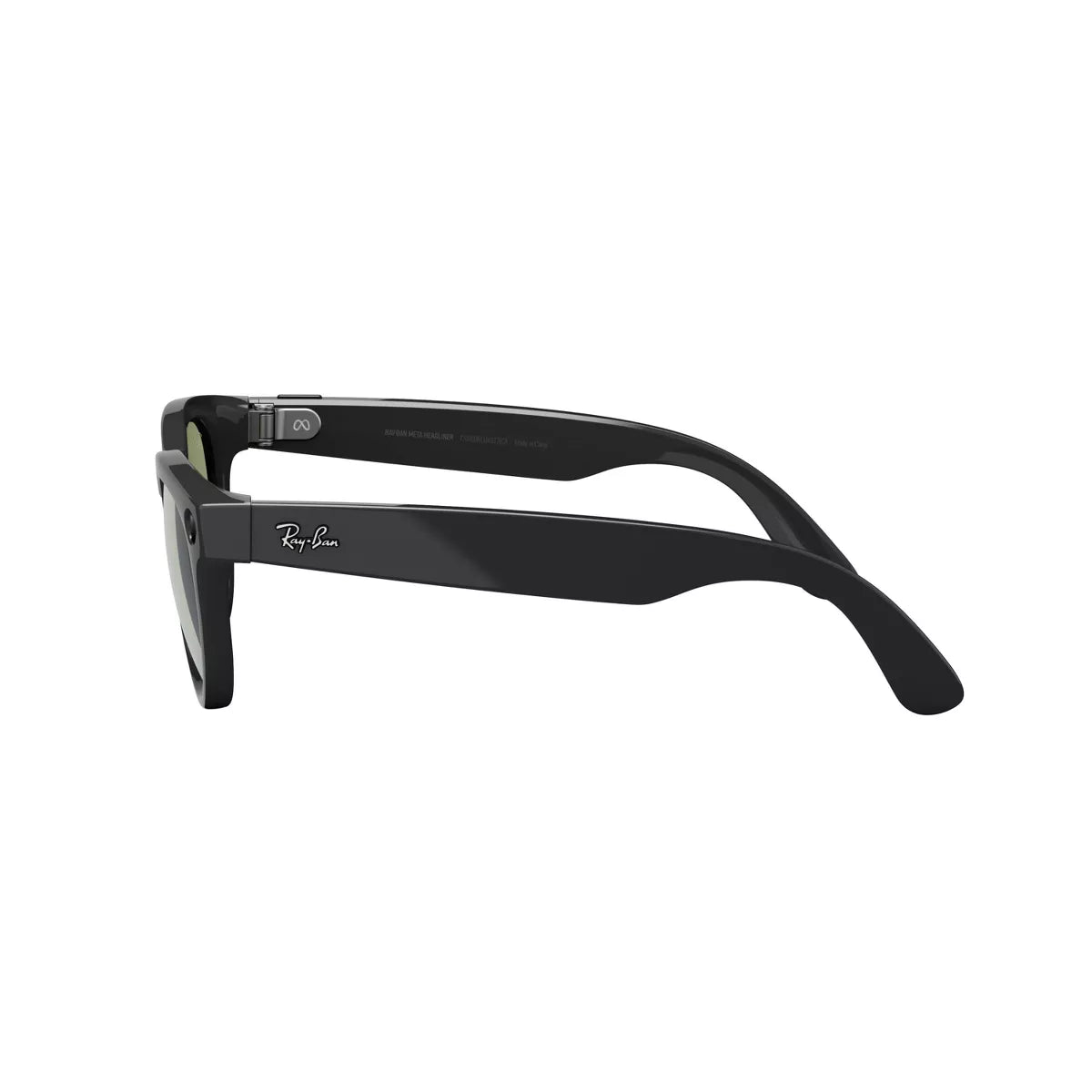 Ray-Ban Meta (Gen 2), Headliner Low Bridge Fit, Shiny Black | Smart AI Glasses for Men, Women - Camera, Video Recording - Green Lenses - Sunglasses