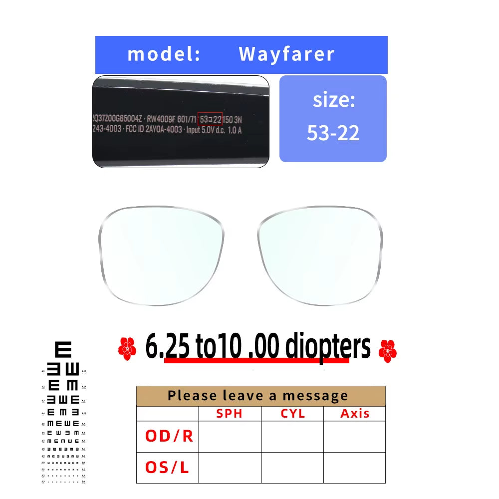 For Ray Ban Meta Smart Glasses Wayfrer, Headlined, Skyler Custom Myopia, Astigmatism, anti Blue Light AR Glasses Lenses