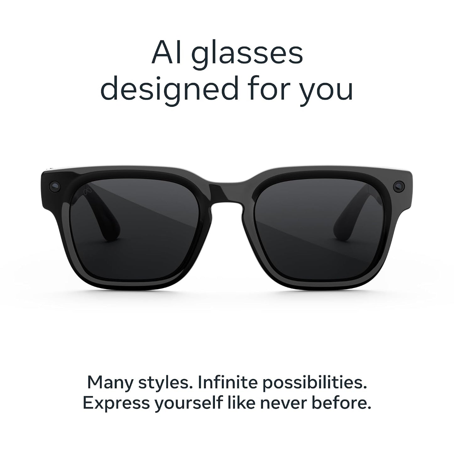 Meta Fury Classic Black | Smart AI Glasses for Women, Men — Meta AI, 12MP Camera, Live Translate — 3K HD Resolution — 8+ Hour Battery — Polarized Grey Lenses
