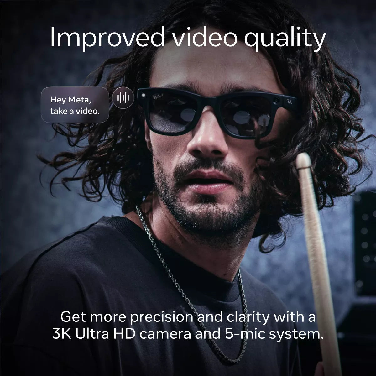 Ray-Ban Meta (Gen 2), Headliner Low Bridge Fit, Shiny Black | Smart AI Glasses for Men, Women - Camera, Video Recording - Green Lenses - Sunglasses