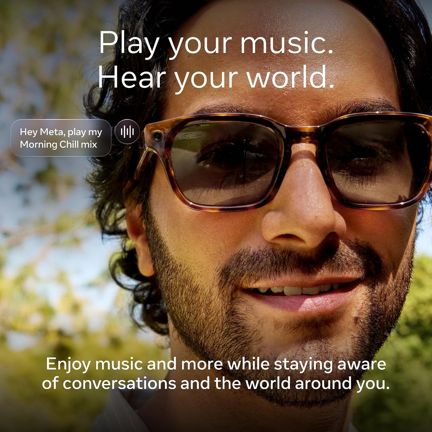 Meta Adventurer Large Classic Black | Smart AI Glasses for Women, Men AI, 12MP Camera, Live Translate — 3K HD Resolution — 8+ Hour Battery — Range of Sizes — Brown Lenses