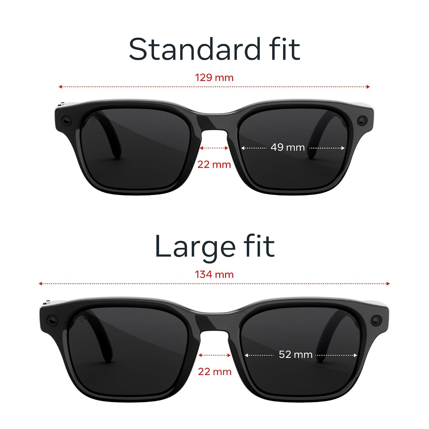 Meta Adventurer Classic Black | Smart AI Glasses for Women, Men AI, 12MP Camera, Live Translate — 3K HD Resolution — 8+ Hour Battery — Range of Sizes — Transitions® Grey Lenses