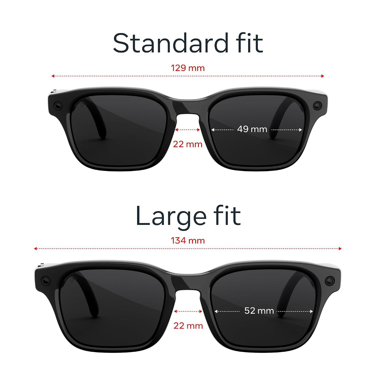 Meta Adventurer Classic Black | Smart AI Glasses for Women, Men AI, 12MP Camera, Live Translate — 3K HD Resolution — 8+ Hour Battery — Range of Sizes — Transitions® Grey Lenses