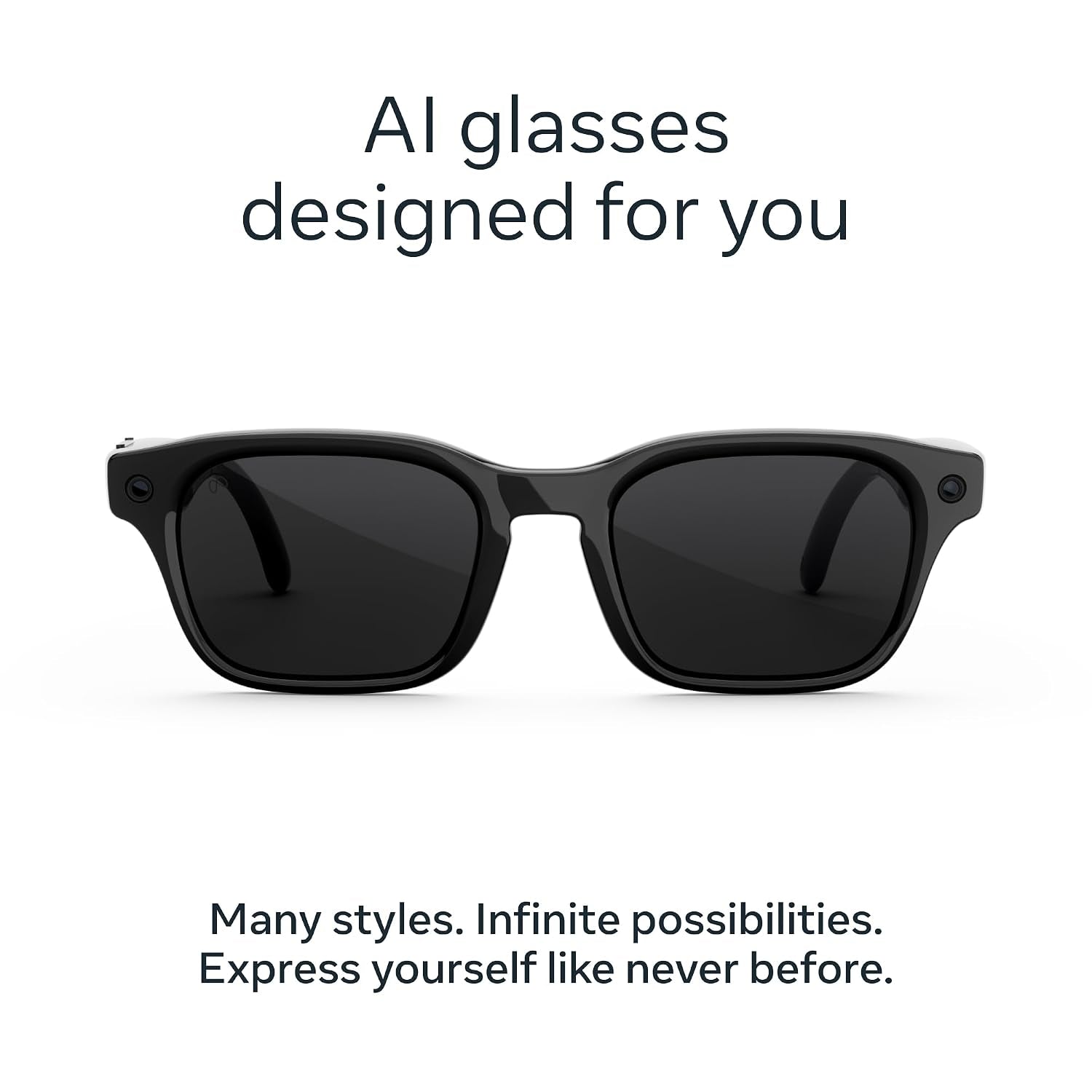 Meta Adventurer Classic Black | Smart AI Glasses for Women, Men AI, 12MP Camera, Live Translate — 3K HD Resolution — 8+ Hour Battery — Range of Sizes — Transitions® Grey Lenses
