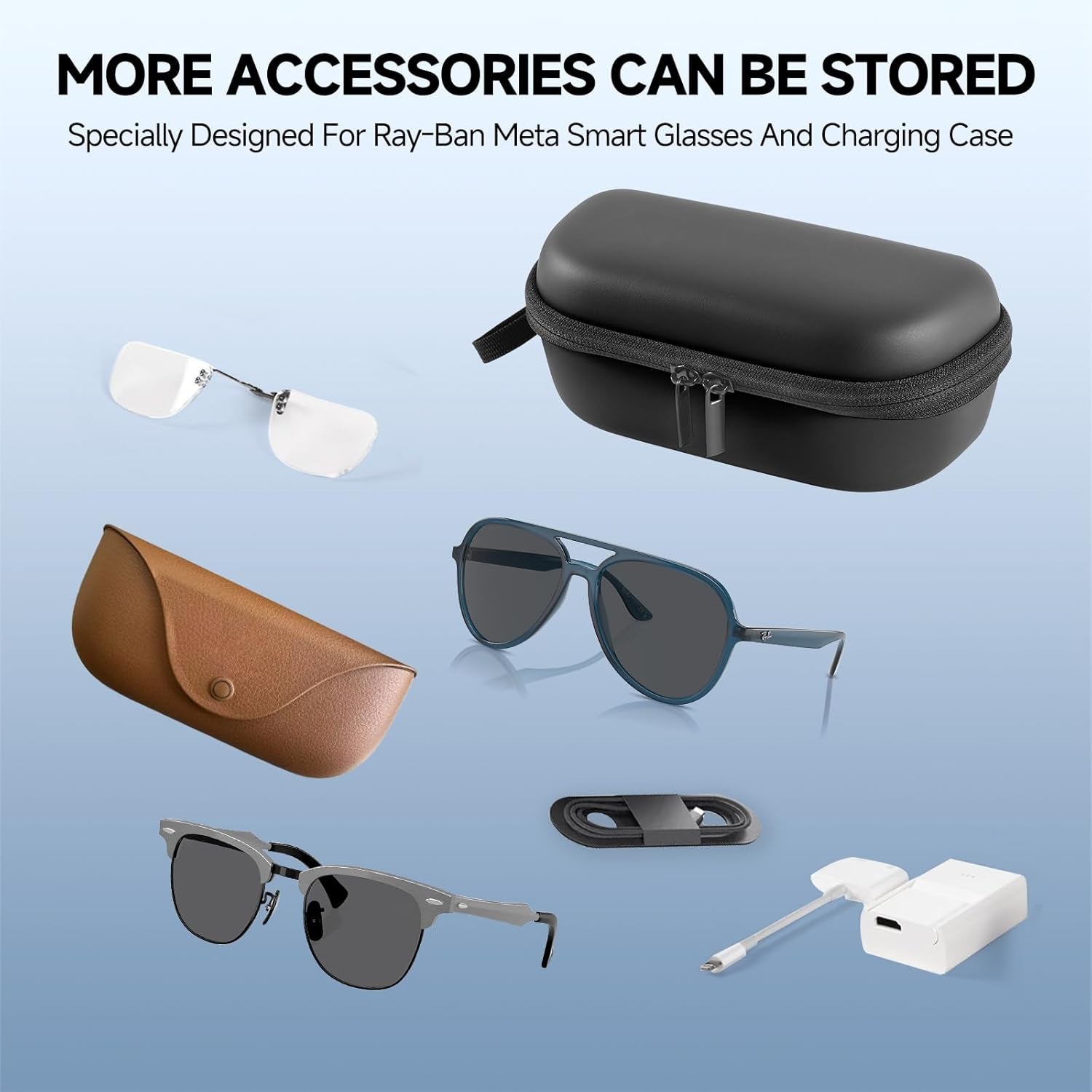 Hard Glasses Case for Ray-Ban Meta Charge Box