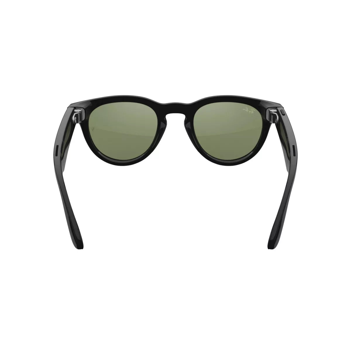 Ray-Ban Meta (Gen 2), Headliner Low Bridge Fit, Shiny Black | Smart AI Glasses for Men, Women - Camera, Video Recording - Green Lenses - Sunglasses