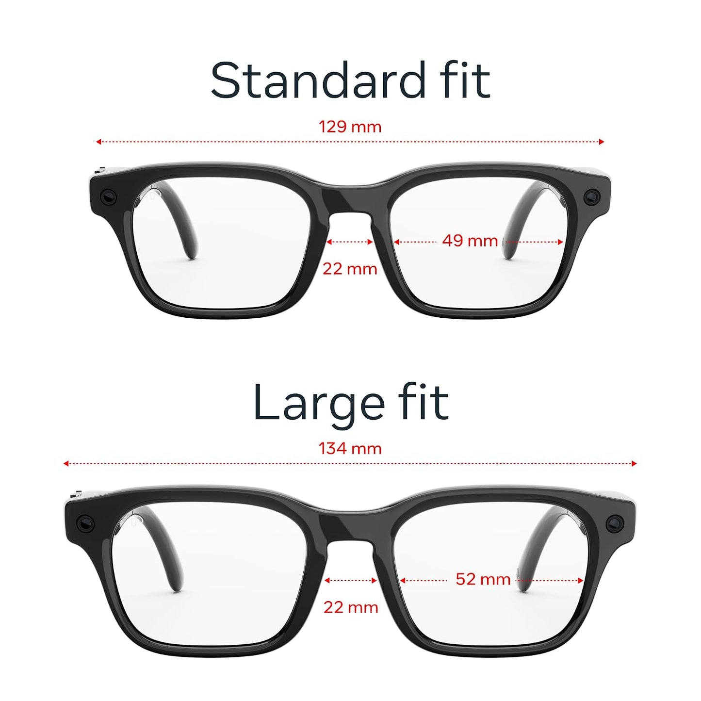 Meta Adventurer Classic Black | Smart AI Glasses for Women, Men AI, 12MP Camera, Live Translate — 3K HD Resolution — 8+ Hour Battery — Range of Sizes — Clear Lenses