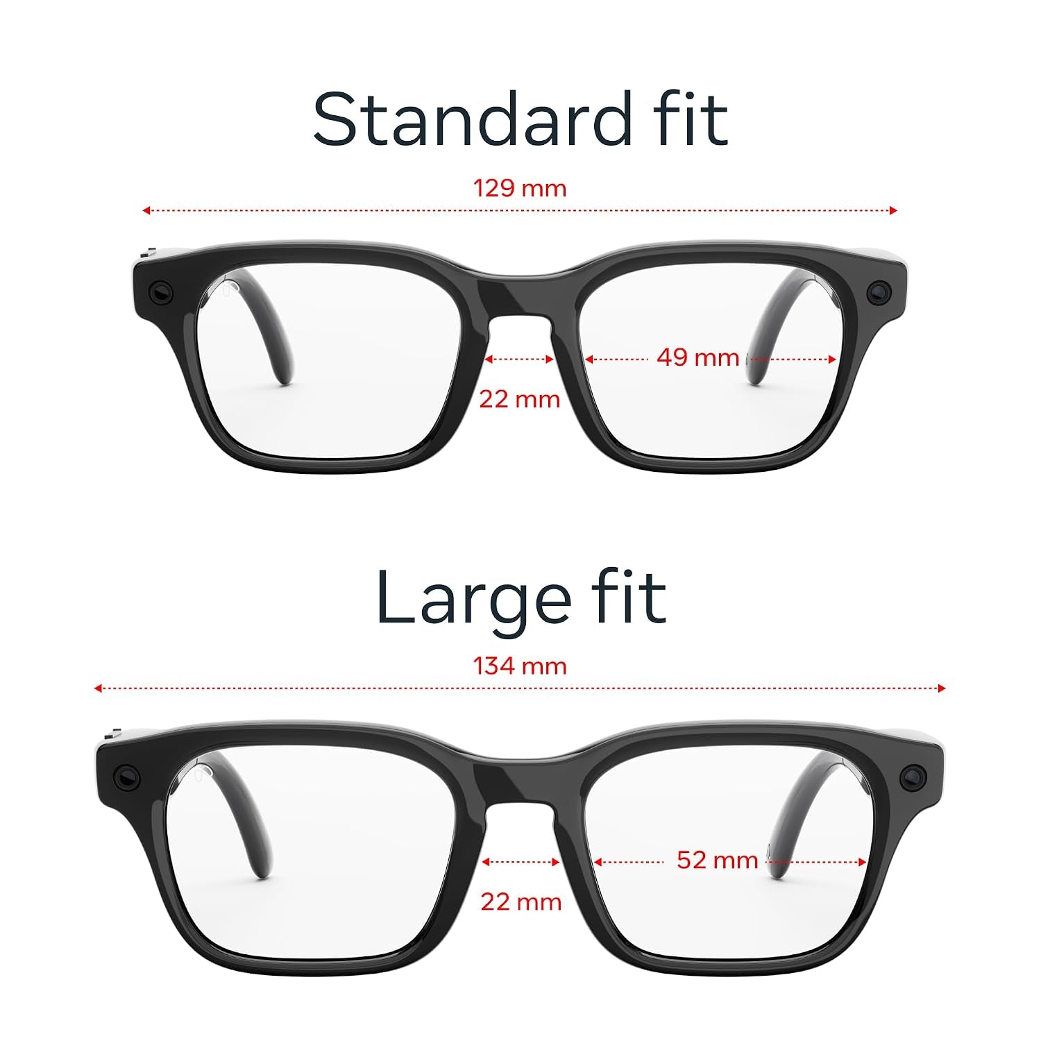 Meta Adventurer Classic Black | Smart AI Glasses for Women, Men AI, 12MP Camera, Live Translate — 3K HD Resolution — 8+ Hour Battery — Range of Sizes — Clear Lenses