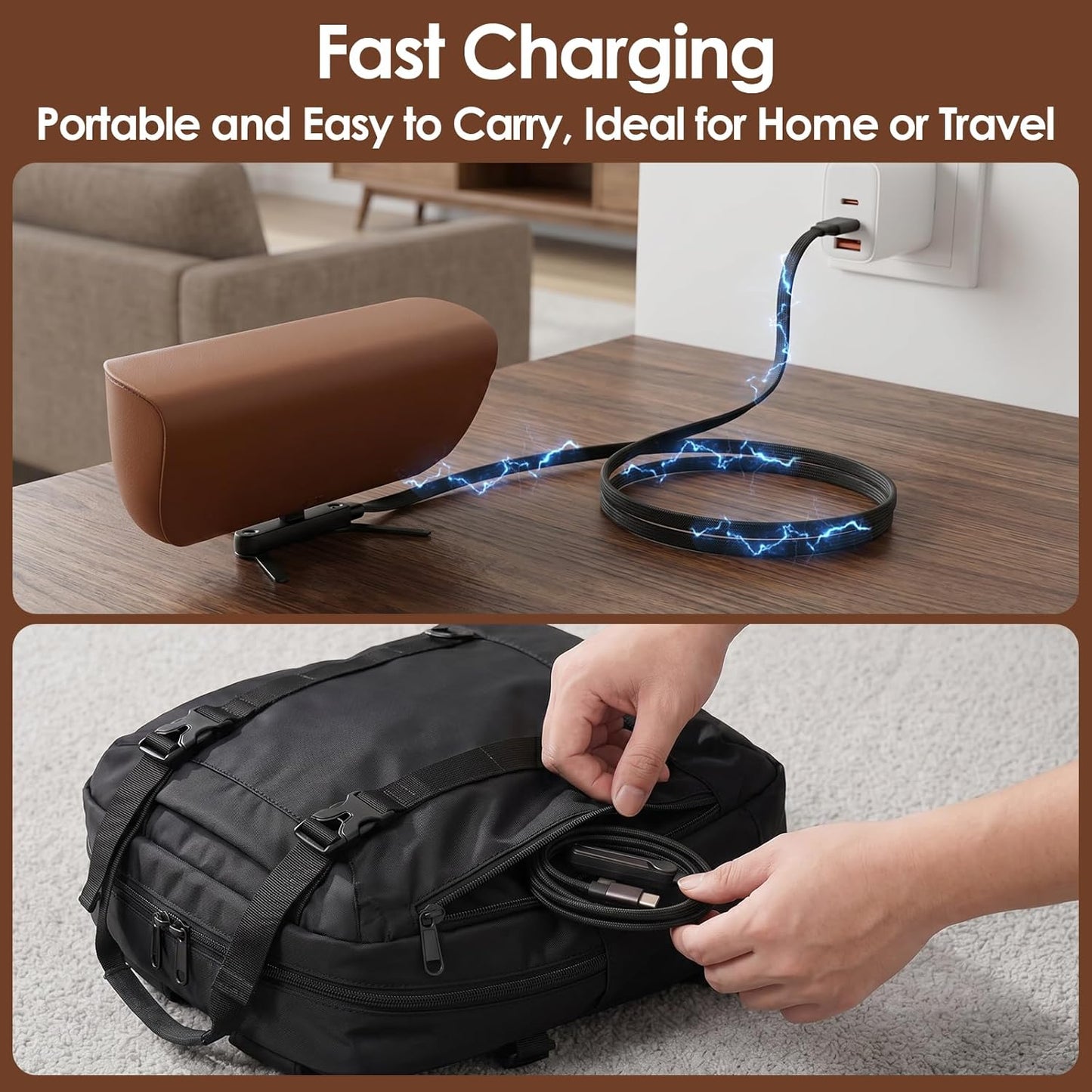 Foldable Charging Stand Compatible with Ray Ban Meta/Display Charging Case & Phone, 240W Fast USB C to USB C Multi-Functional Charging Cable for Smart Glasses Box