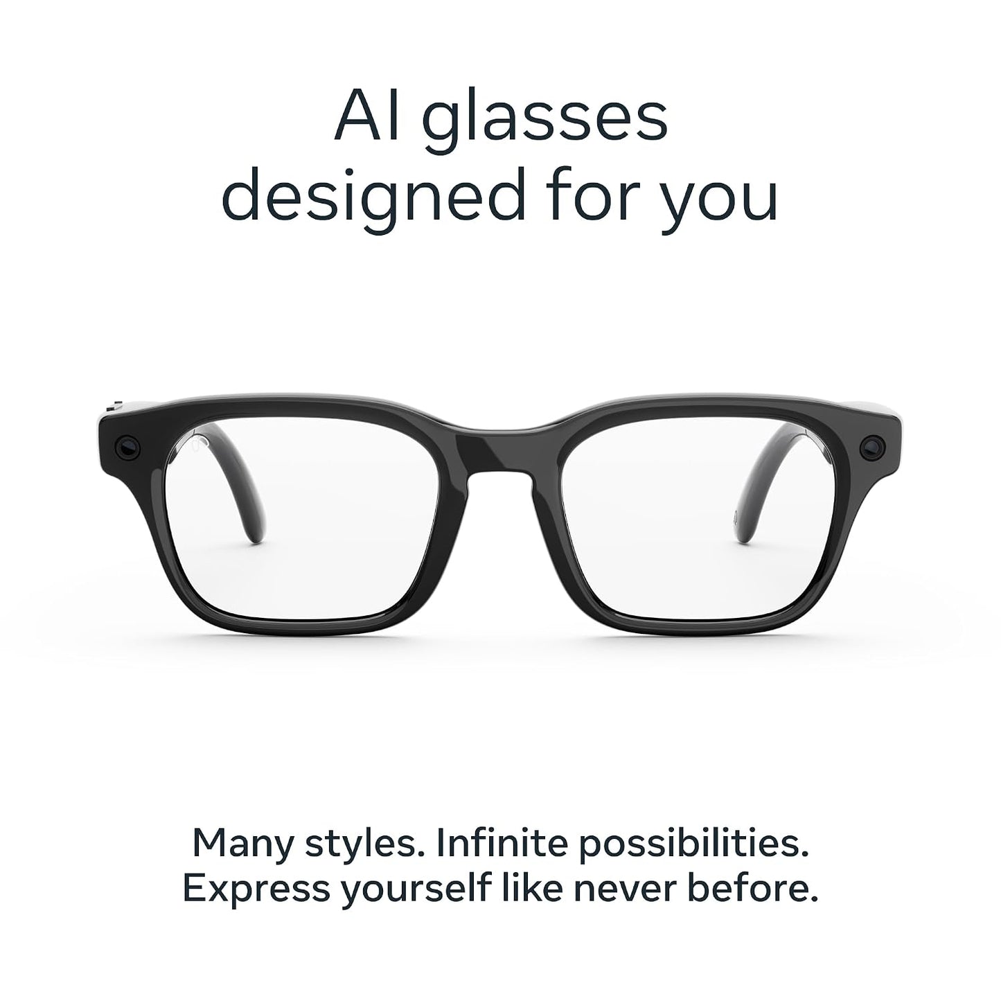 Meta Adventurer Classic Black | Smart AI Glasses for Women, Men AI, 12MP Camera, Live Translate — 3K HD Resolution — 8+ Hour Battery — Range of Sizes — Clear Lenses