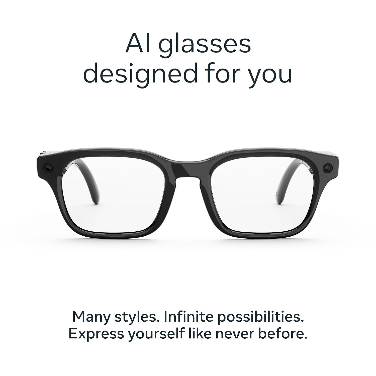 Meta Adventurer Classic Black | Smart AI Glasses for Women, Men AI, 12MP Camera, Live Translate — 3K HD Resolution — 8+ Hour Battery — Range of Sizes — Clear Lenses